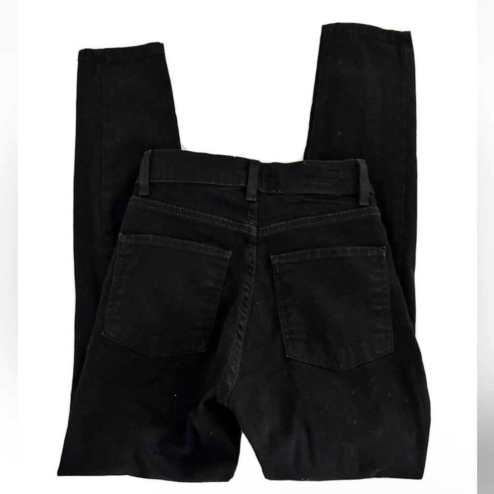 Revice | Black Skinny Leg High Rise Distressed Jeans Size 24 Black Dark Wash - Picture 5 of 10